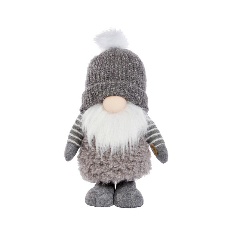 Medium Christmas Gonk in Woolly Hat – Grey 5050642093101